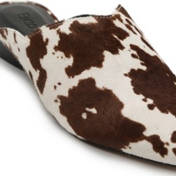 Enzo Angiolini Women’s Raysell Mule Flats Brown/Off White Cow Print Size 9.5 - Picture 3 of 13